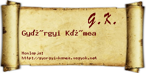 Györgyi Kámea névjegykártya